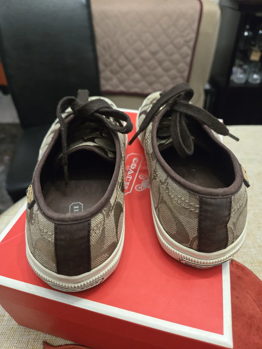 Coach Women’s Brown Signature Canvas Sneakers 6.5M